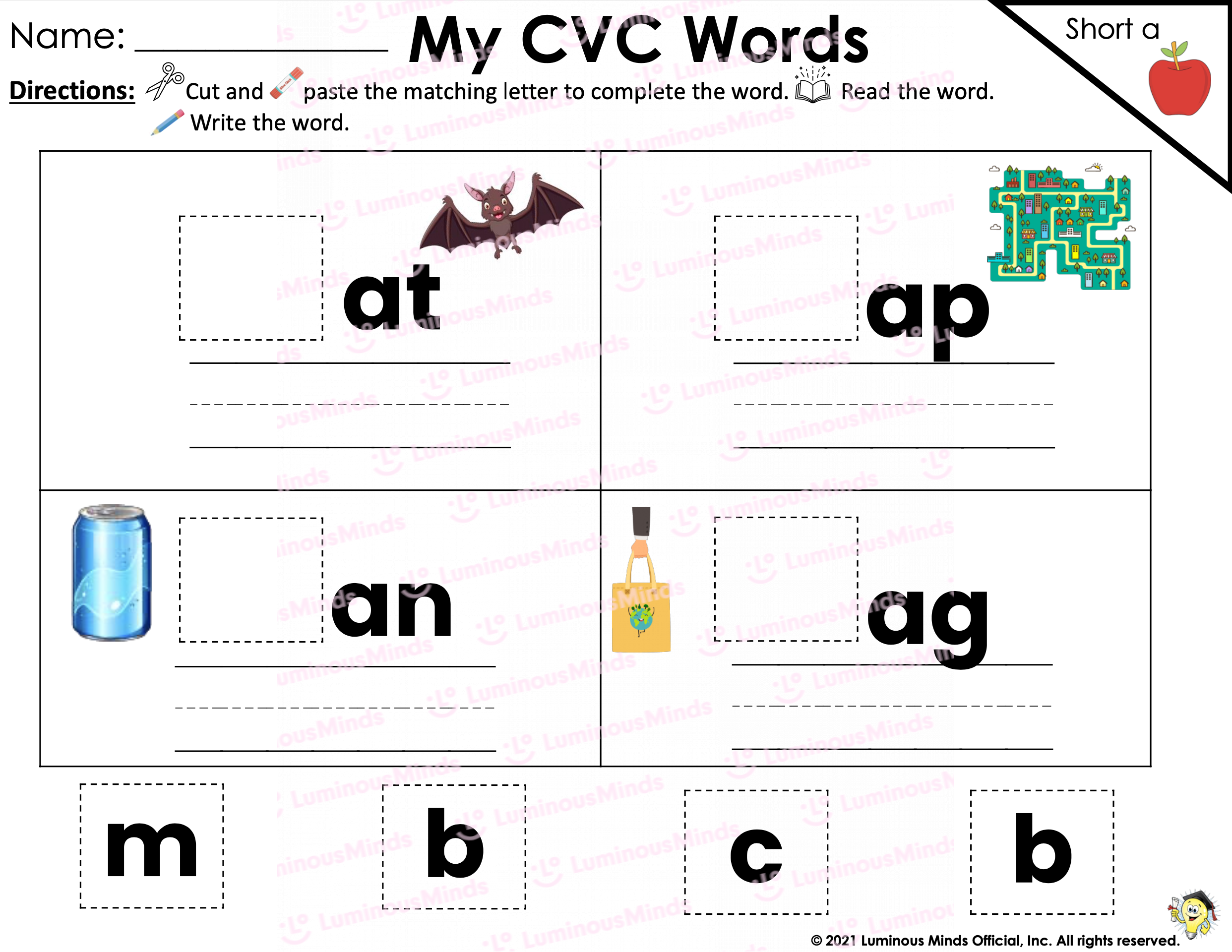 Cvc Reading Comprehension Worksheet