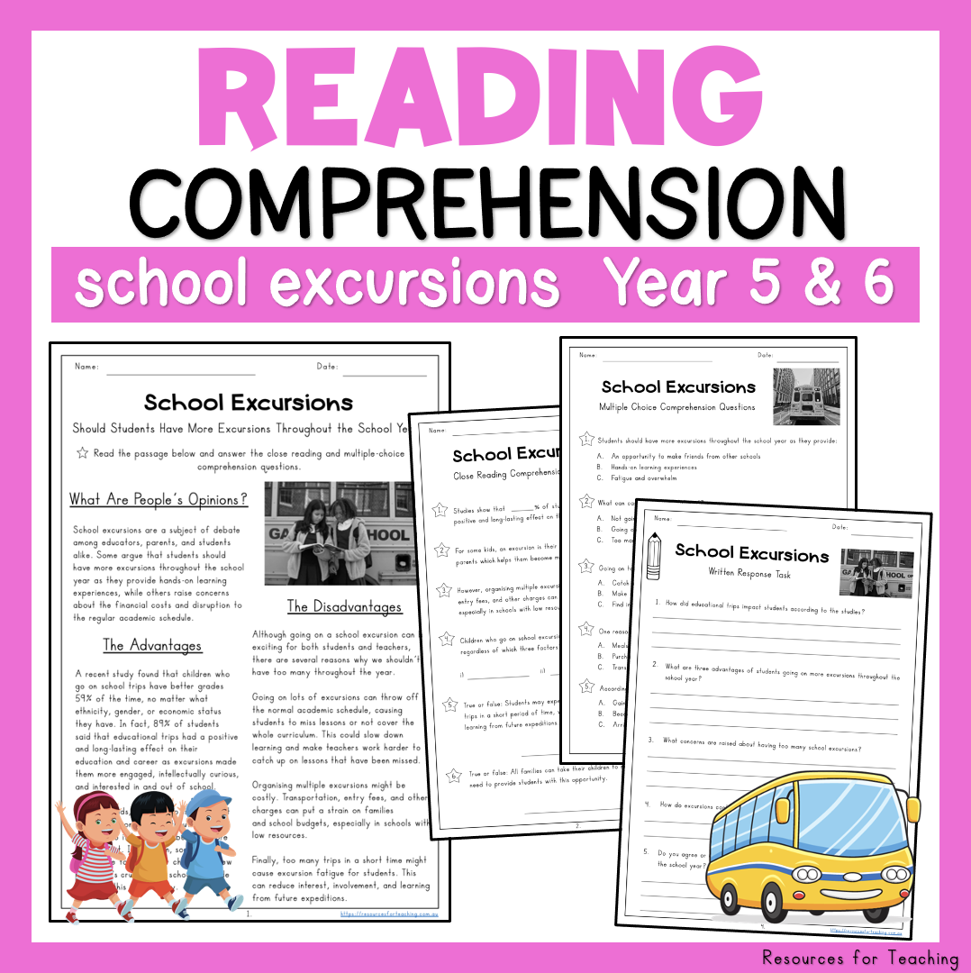 Reading Comprehension Worksheets School Excursions Resources For Teaching Australia