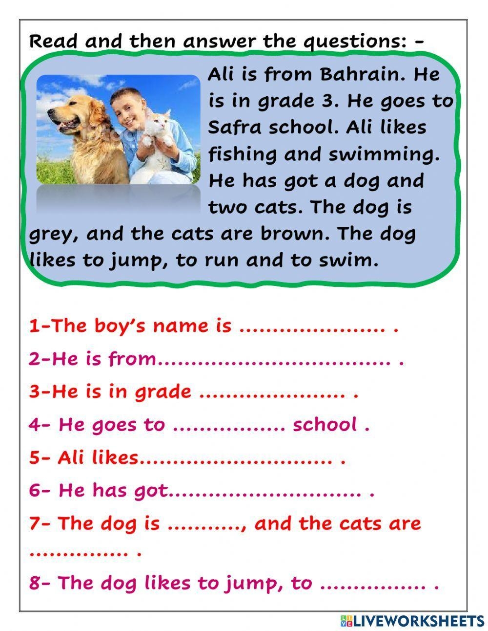 Reading For Grade 3 Worksheet Live Worksheets Worksheets Library