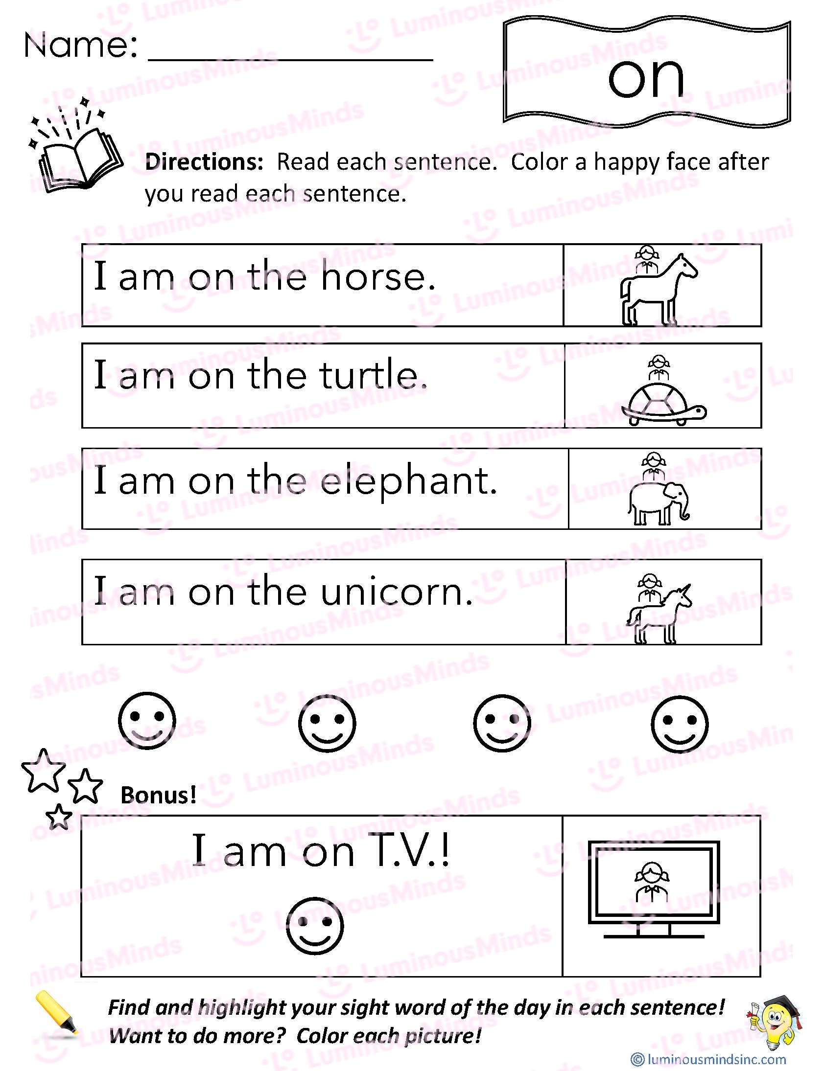 Reading With Sight Word On