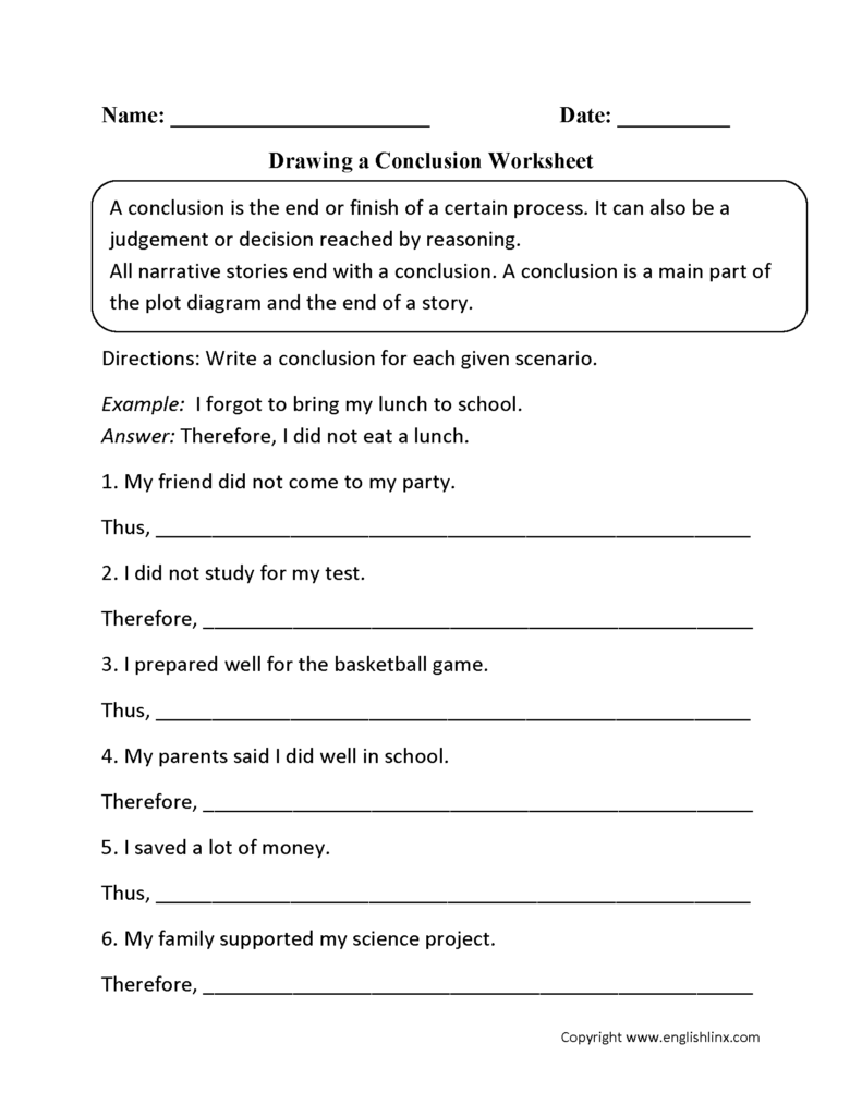 Drawing Conclusions Reading Comprehension Worksheets - Free Printable ...