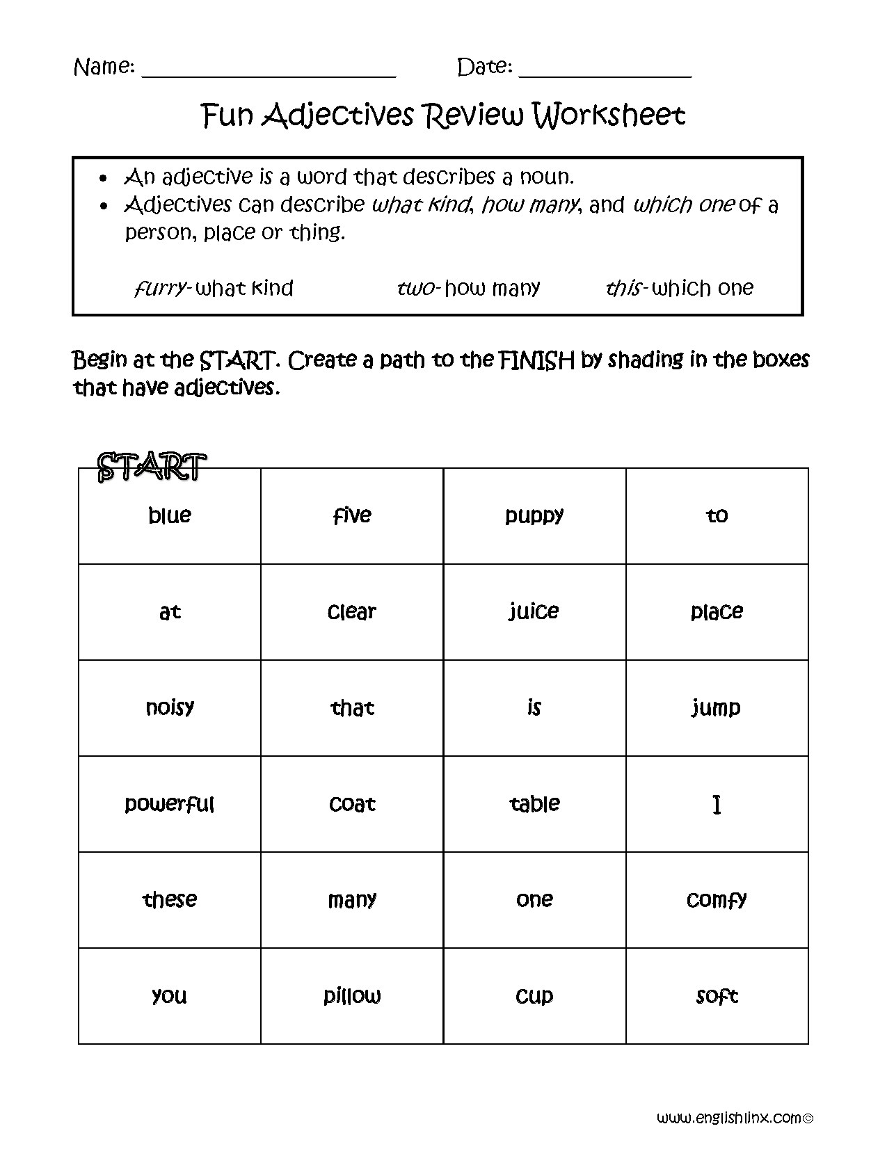 Regular Adjectives Worksheets Fun Adjectives Review Worksheets