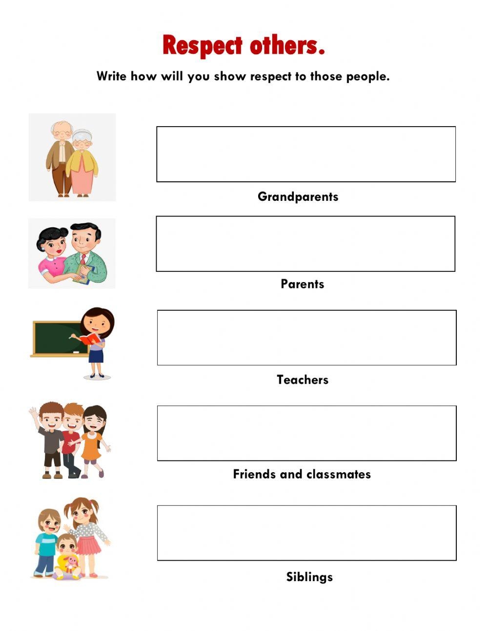 Respect Exercise Live Worksheets Worksheets Library
