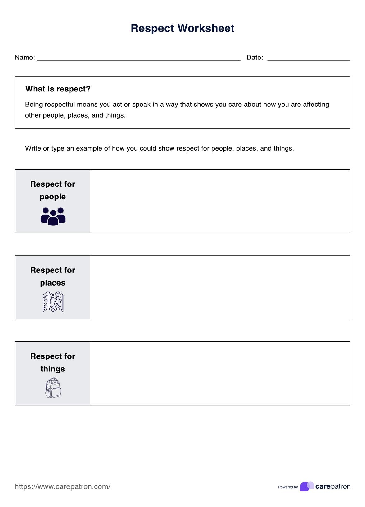Respect Worksheet U0026 Example Free PDF Download