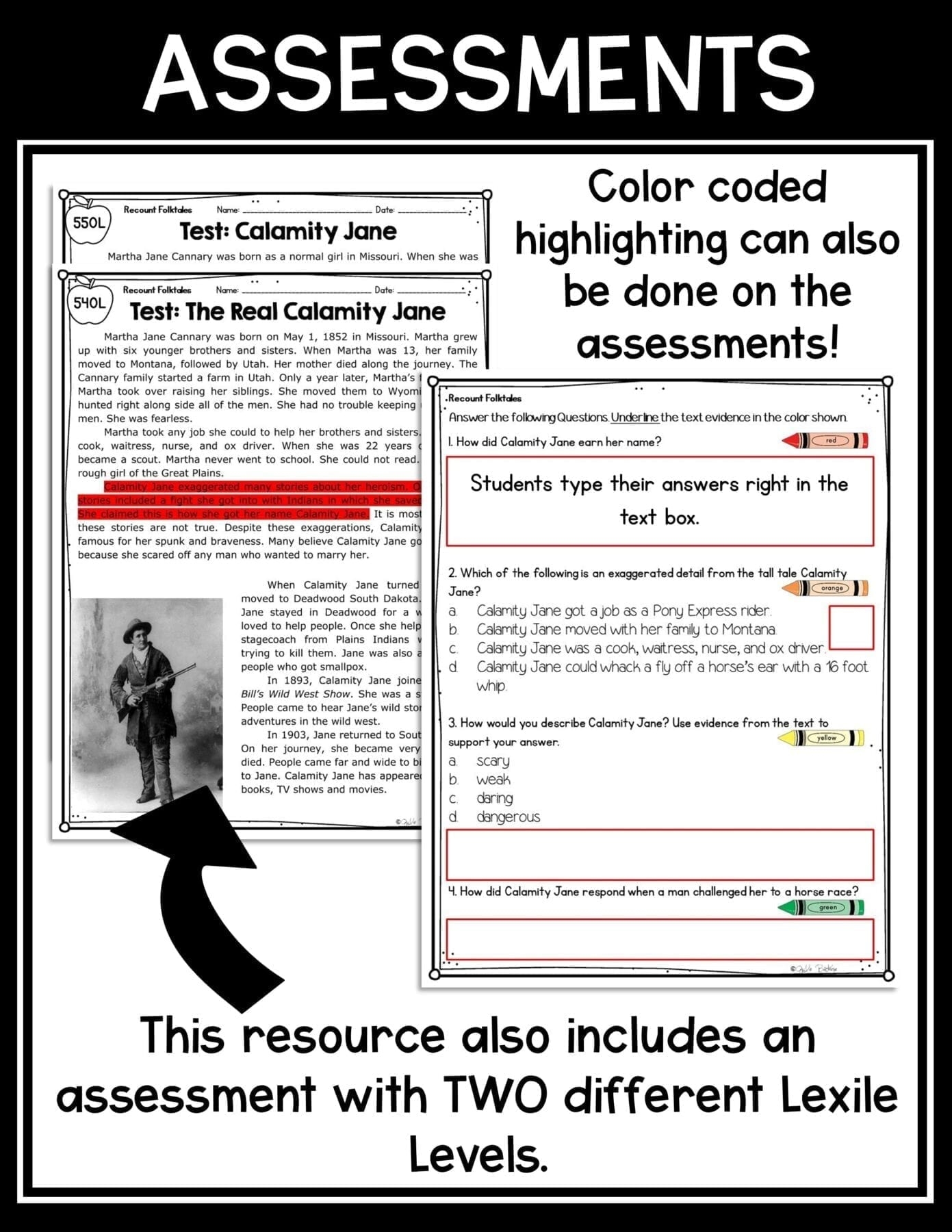 Retell Stories Tall Tales Reading Passages Worksheets RL 2 2 RL 3 2 RL2 2 RL3 2