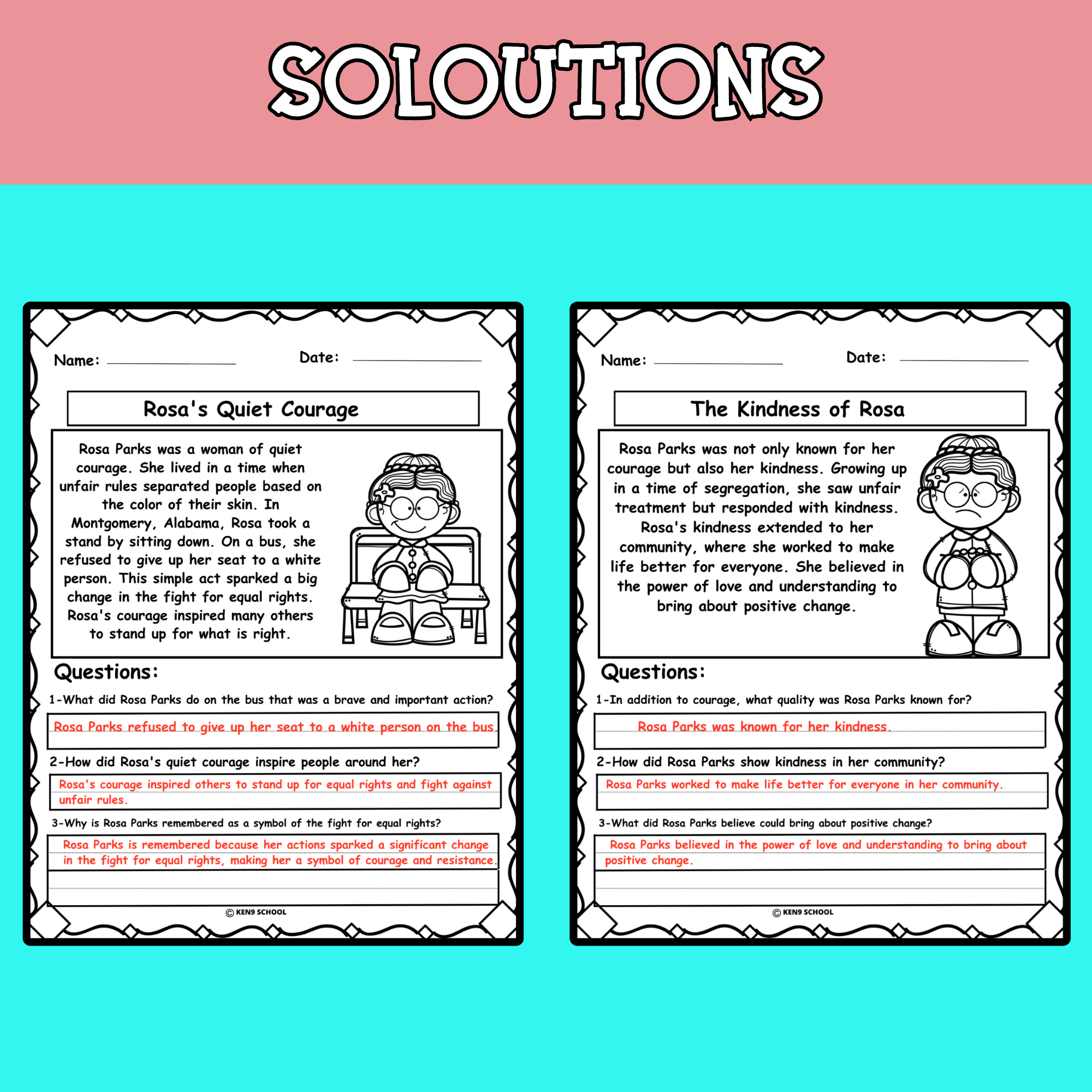 Rosa Parks Reading Comprehension Passages And Questions Black History Month Made By Teachers