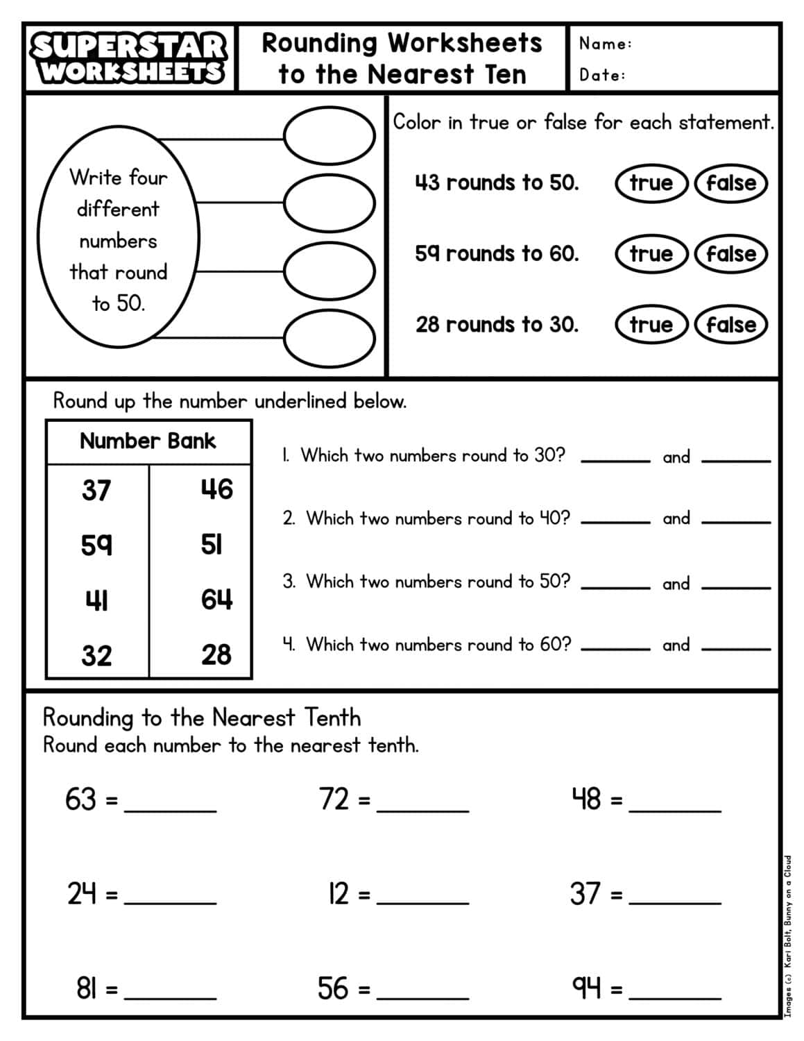 Rounding Worksheets Superstar Worksheets