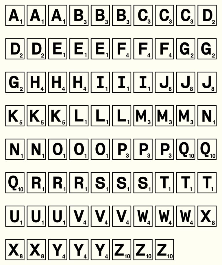 Scrabble Tiles Board 10 Free PDF Printables Printablee
