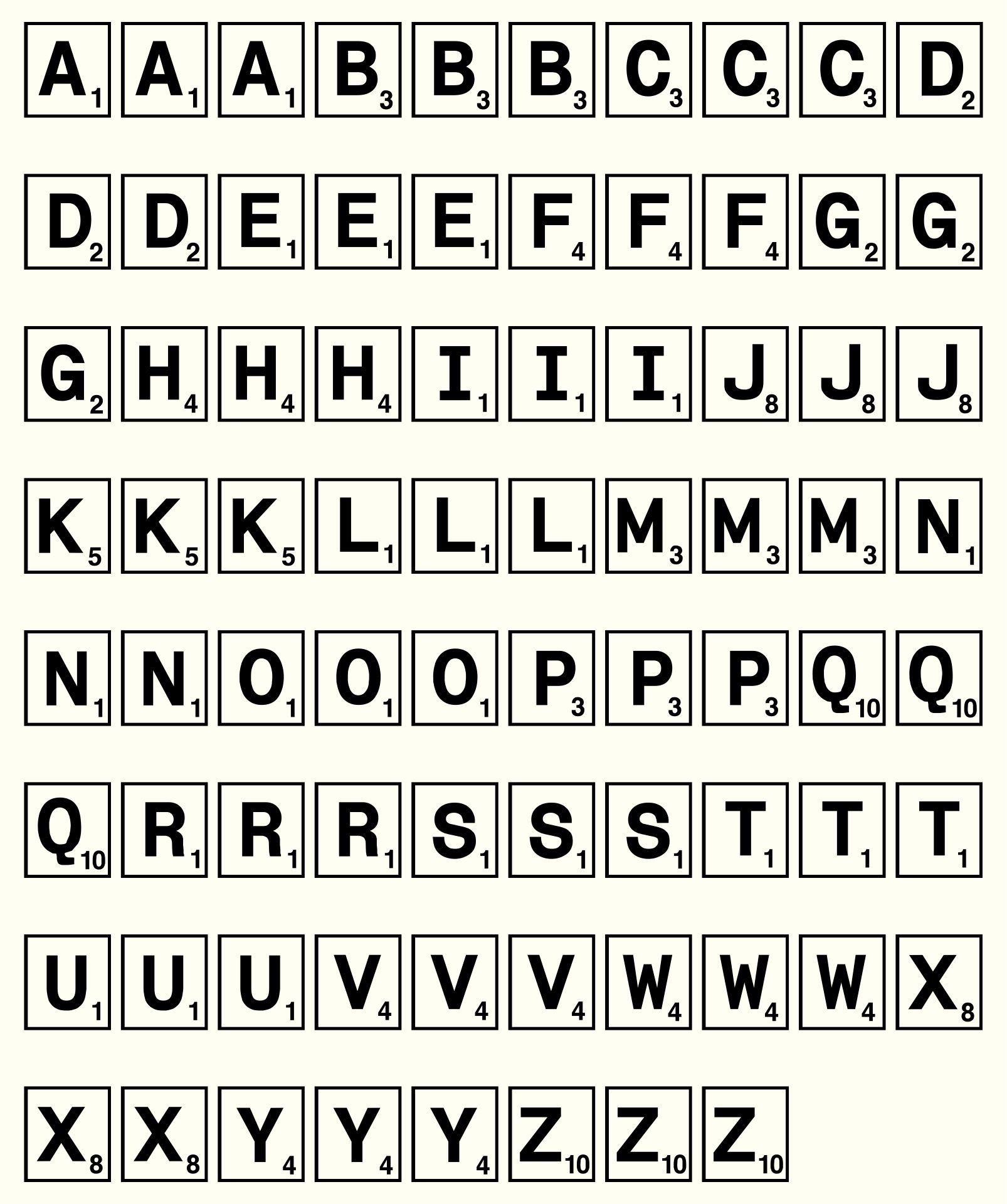 Scrabble Tiles Board 10 Free PDF Printables Printablee