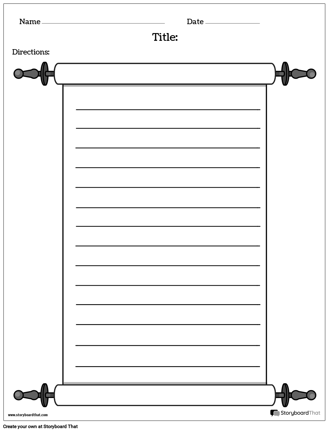 Scroll With Lines Graphic Organizer Design Storyboard