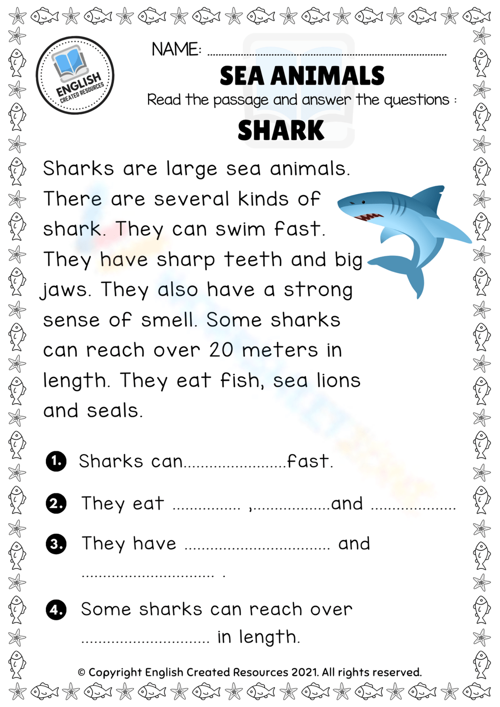 Animal Habitats Reading Comprehension Worksheets