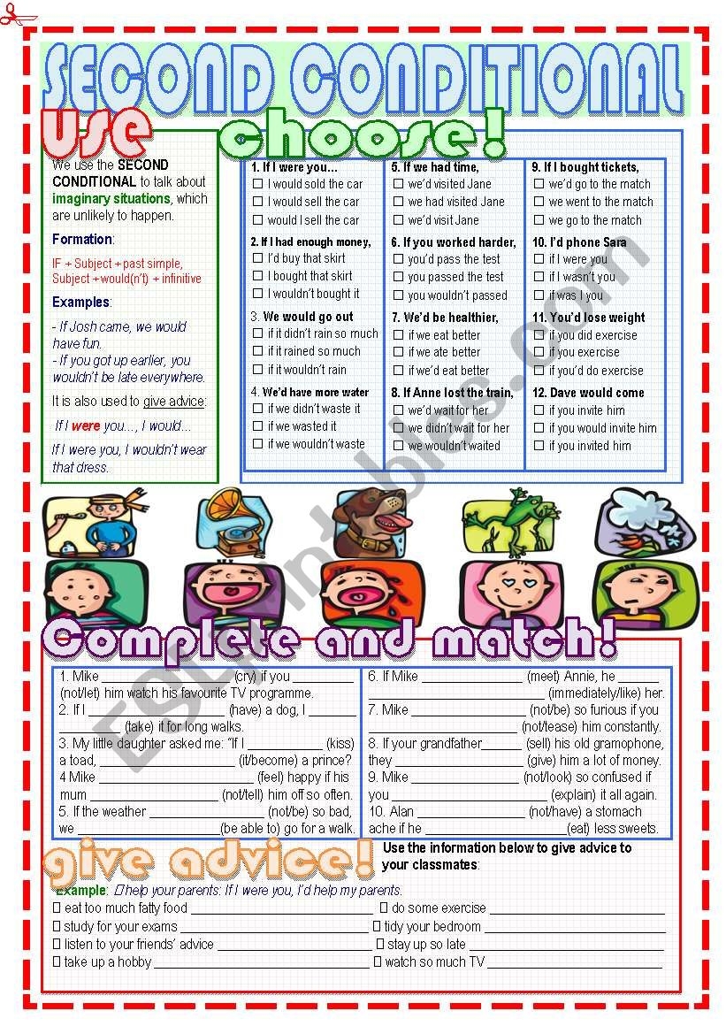 Second Conditional ESL Worksheet By Nuria08