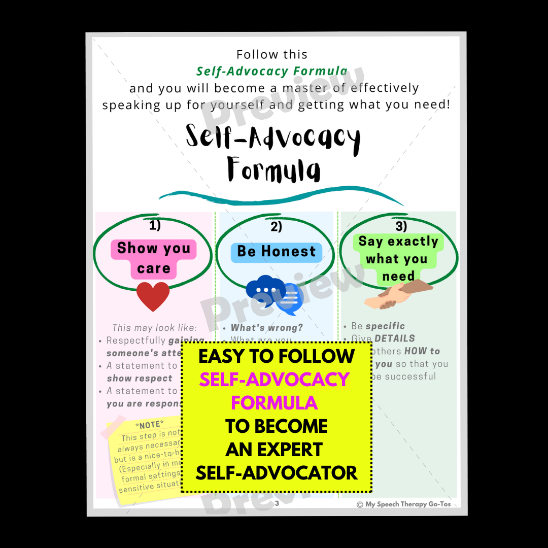 Free Printable Self Advocacy Skills Worksheets