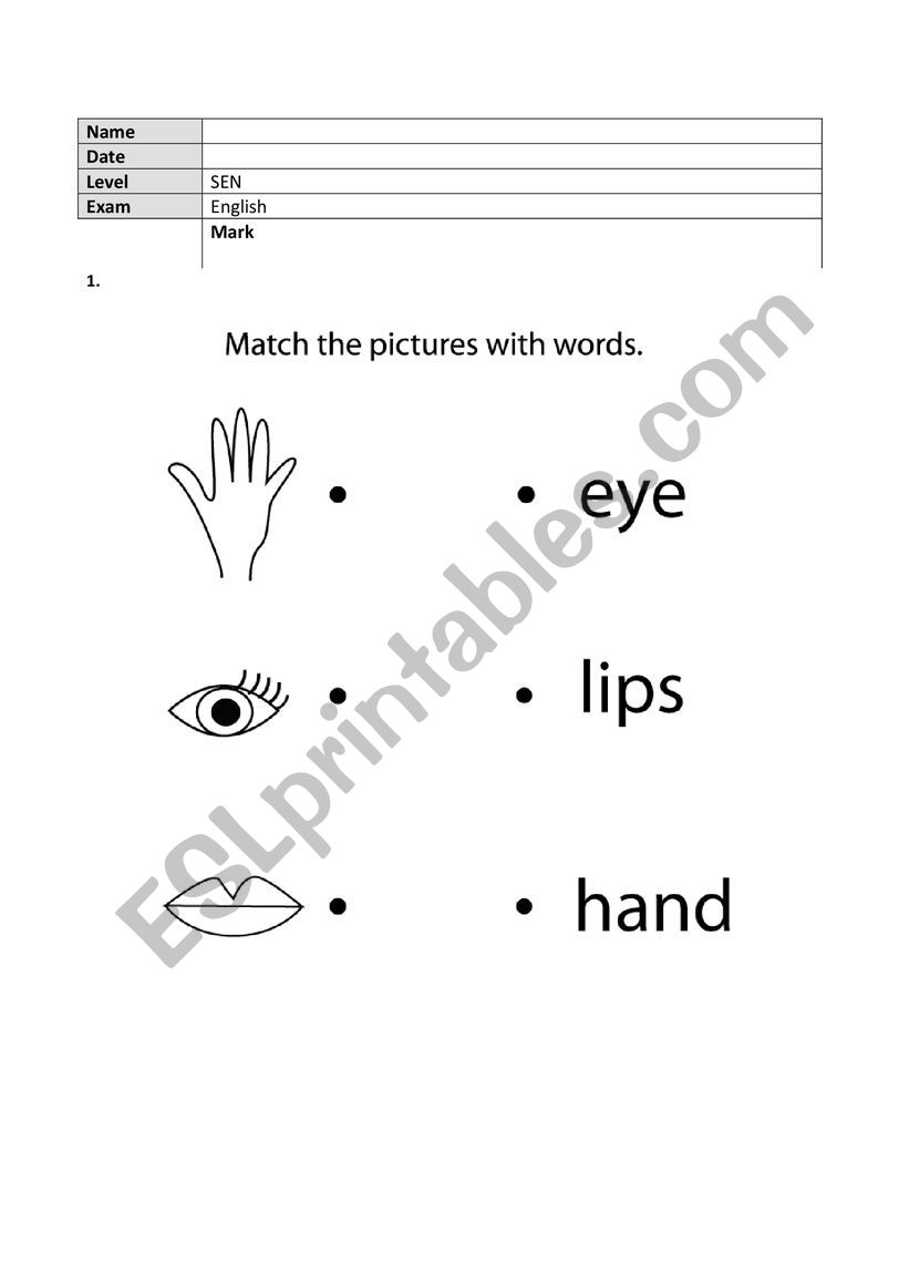 SEN Special Educational Needs Test ESL Worksheet By Mmazzan2