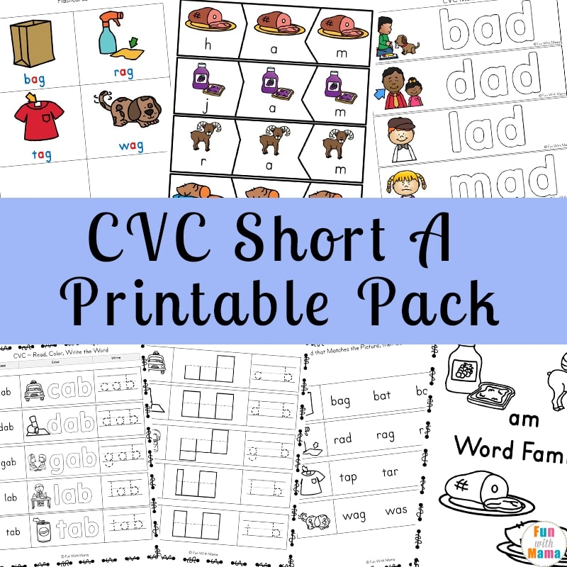 Short A Worksheets CVC Words