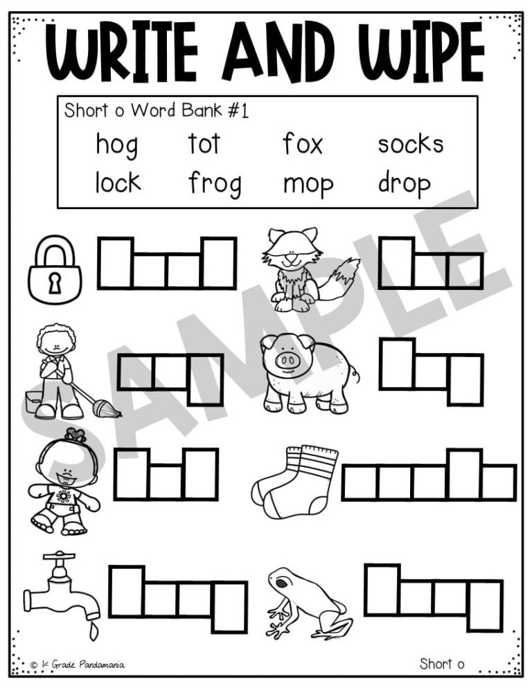 Short O Worksheets Phonics Activities 1st Grade Pandamania