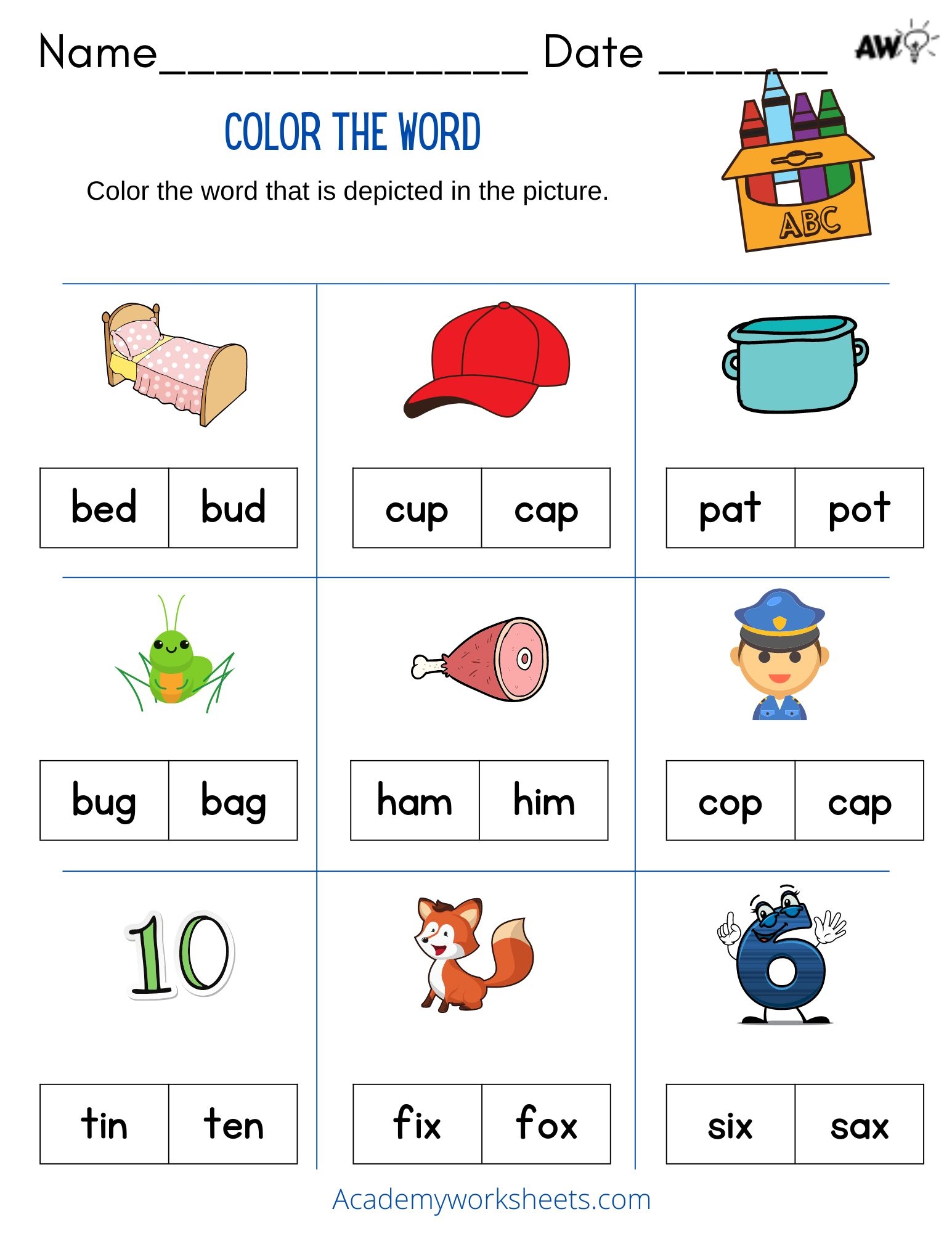 Short A Cvc Worksheets Free Printable