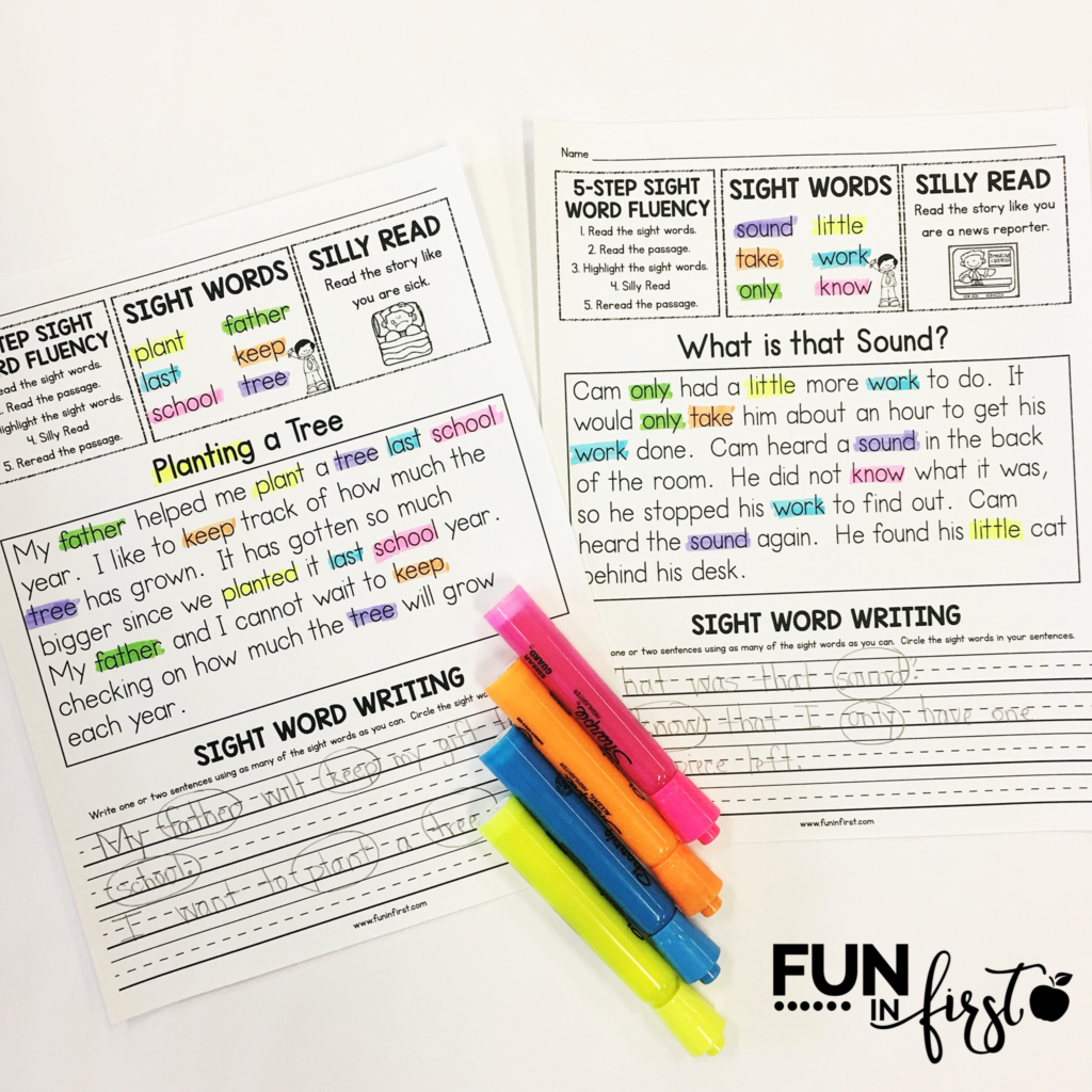 Easy Sight Word Reading Comprehension Worksheets