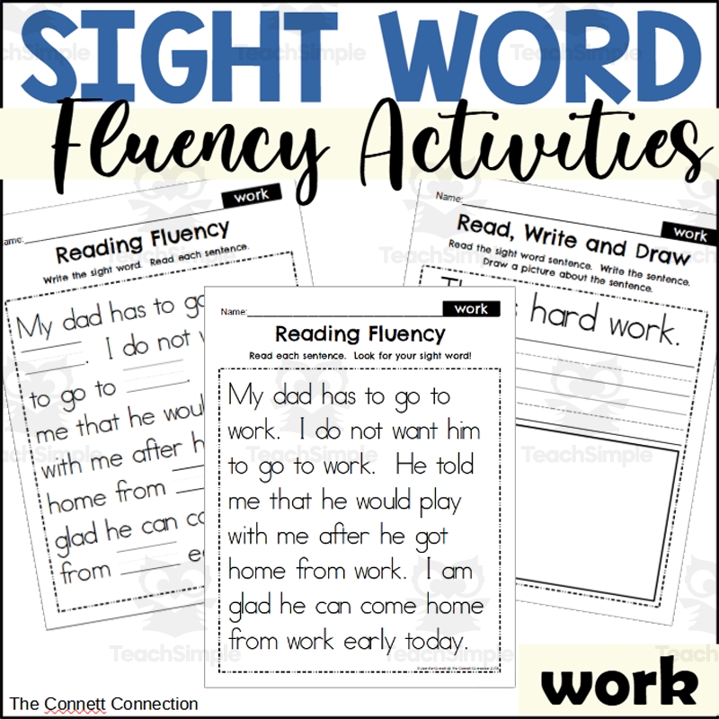 Sight Word Fluency Passages Work