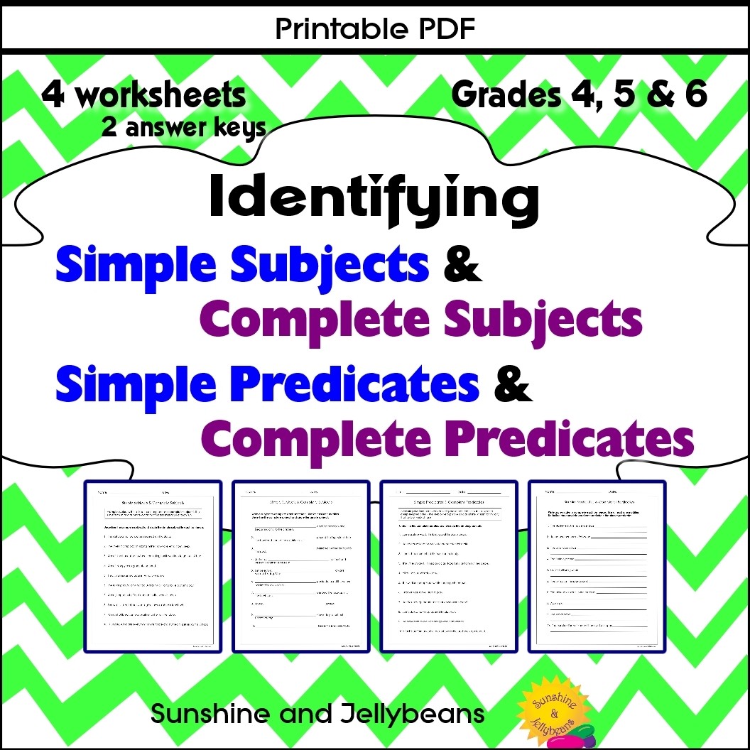 Free Printable Subject Predicate Worksheets
