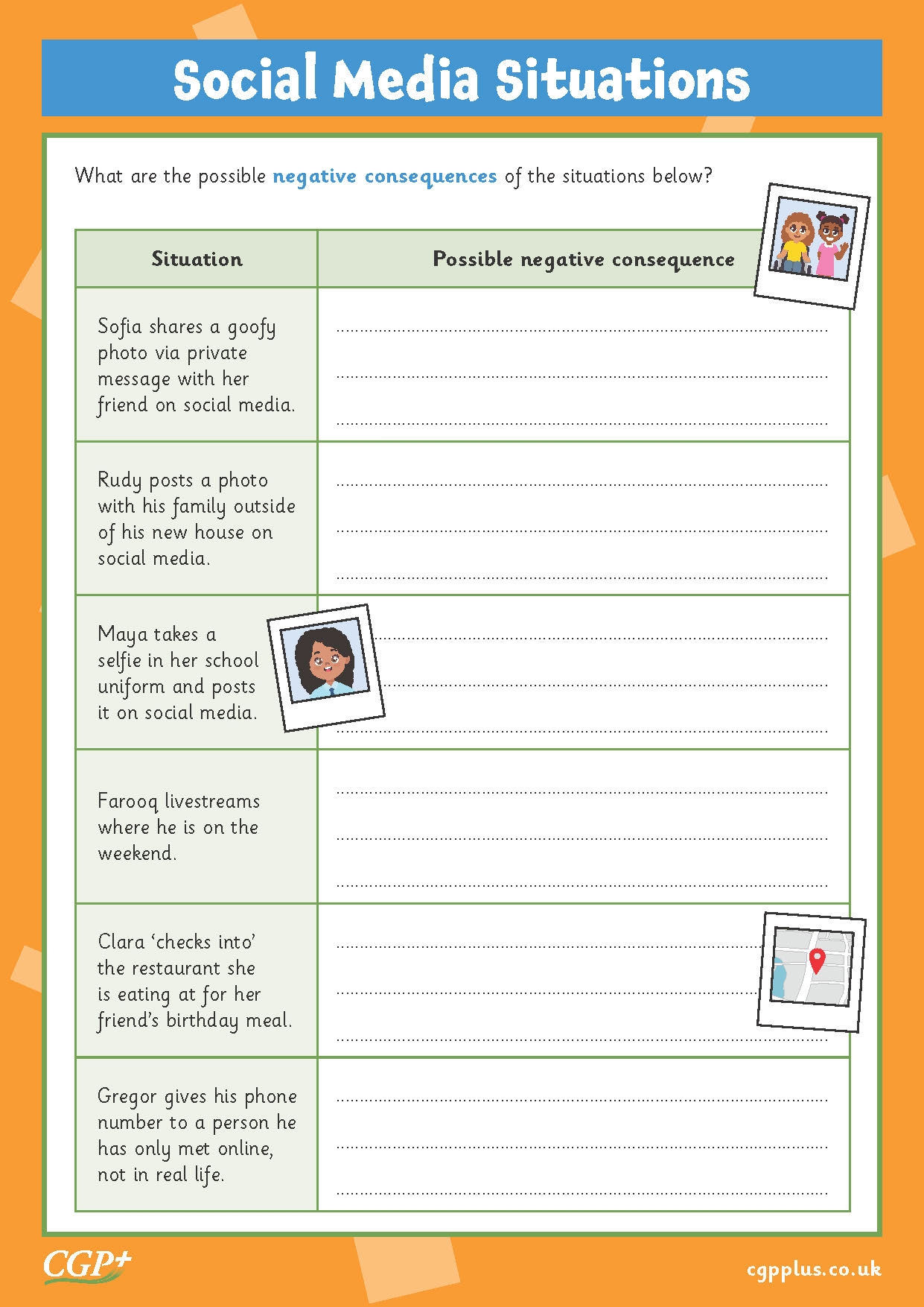Free Printable Social Media Worksheets