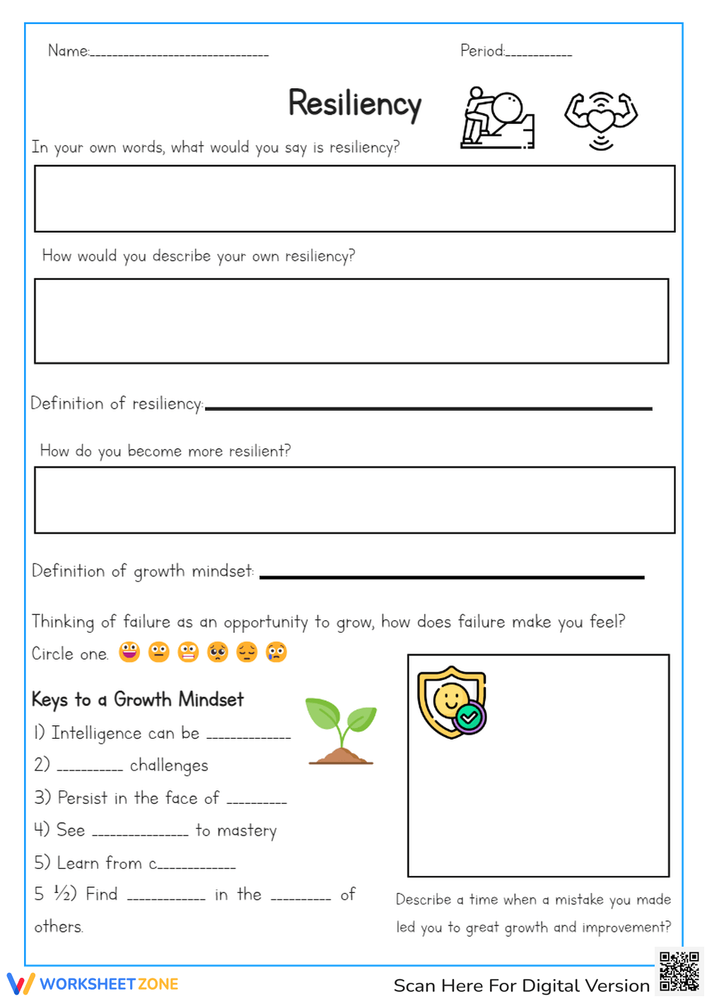 Free Printable 3rd Grade Resilience Worksheet
