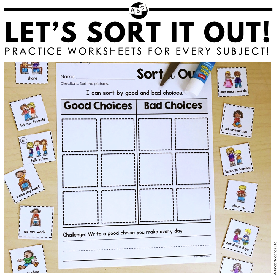 Sorting Worksheets For All Content Areas FREEBIE Included A Kinderteacher Life
