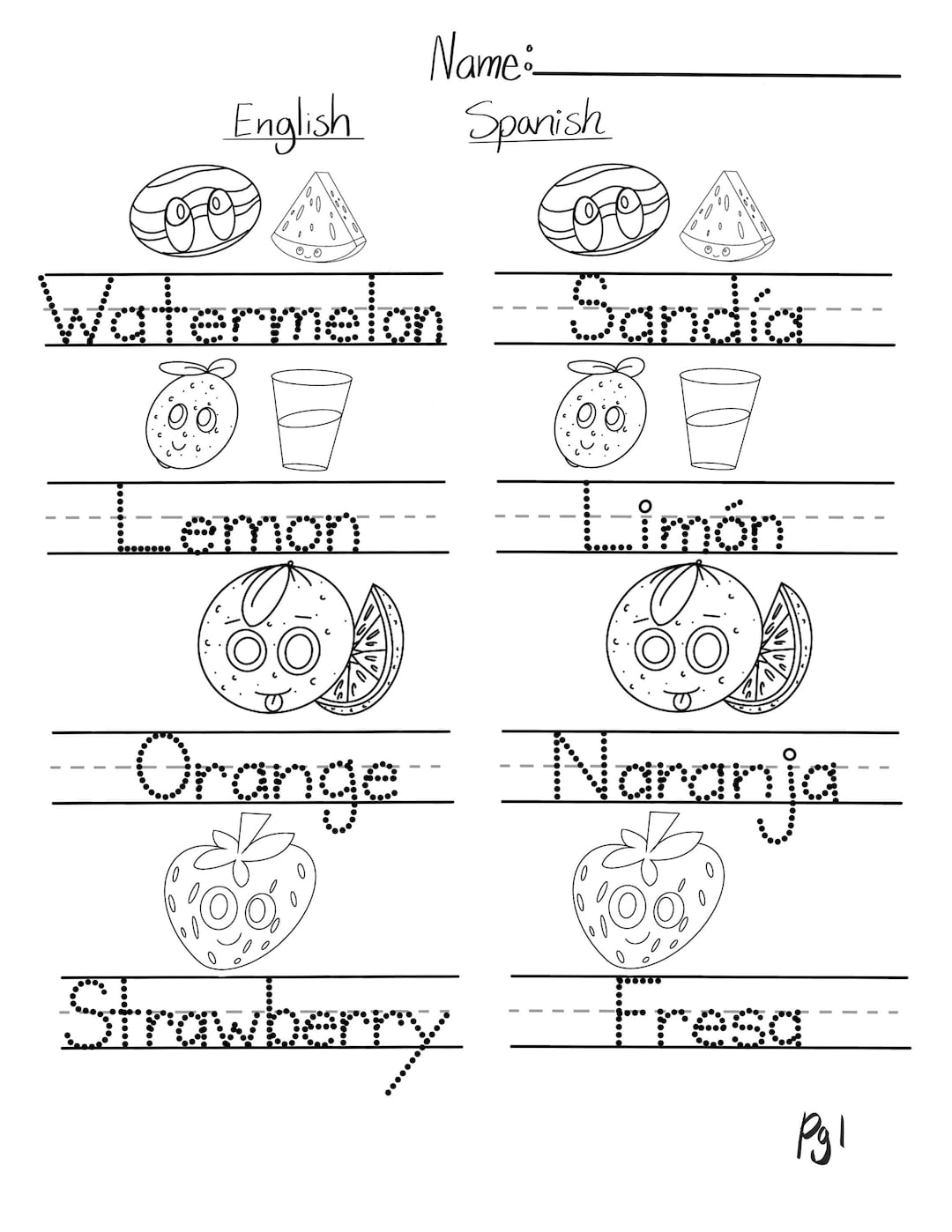 Free Printable Elementary Spanish Worksheets