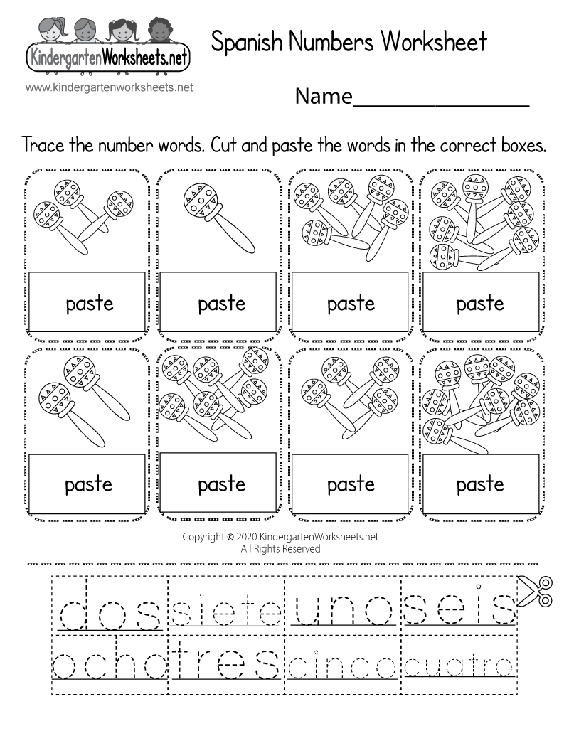 Free Printable Spanish Color Worksheets
