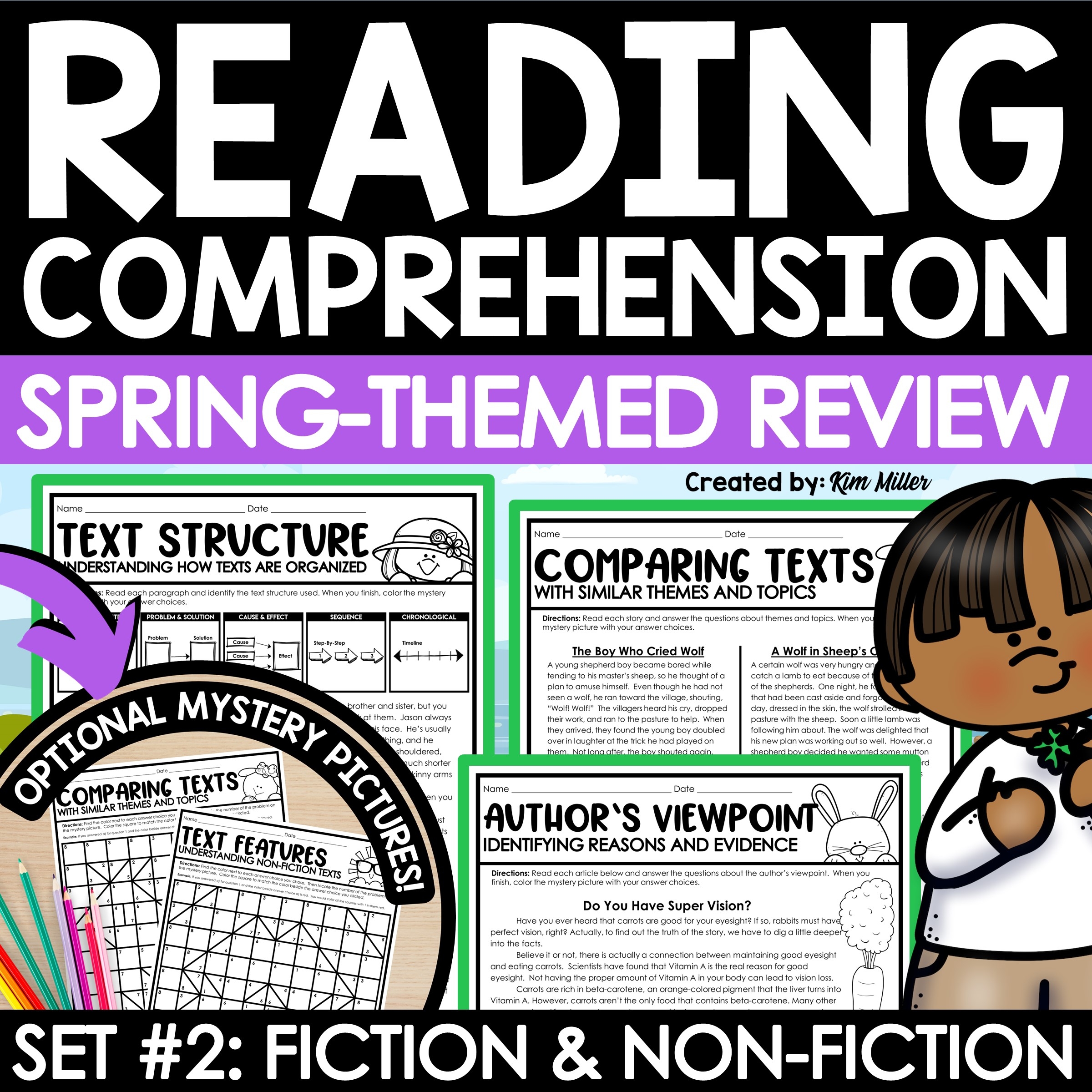Spring Activities Reading Comprehension Passages And Questions 4th 5th Grade