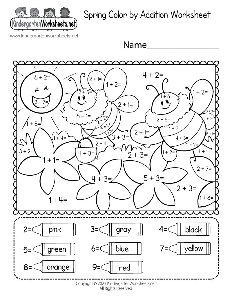 Spring Color By Addition Worksheet Free Printable Digital U0026 PDF
