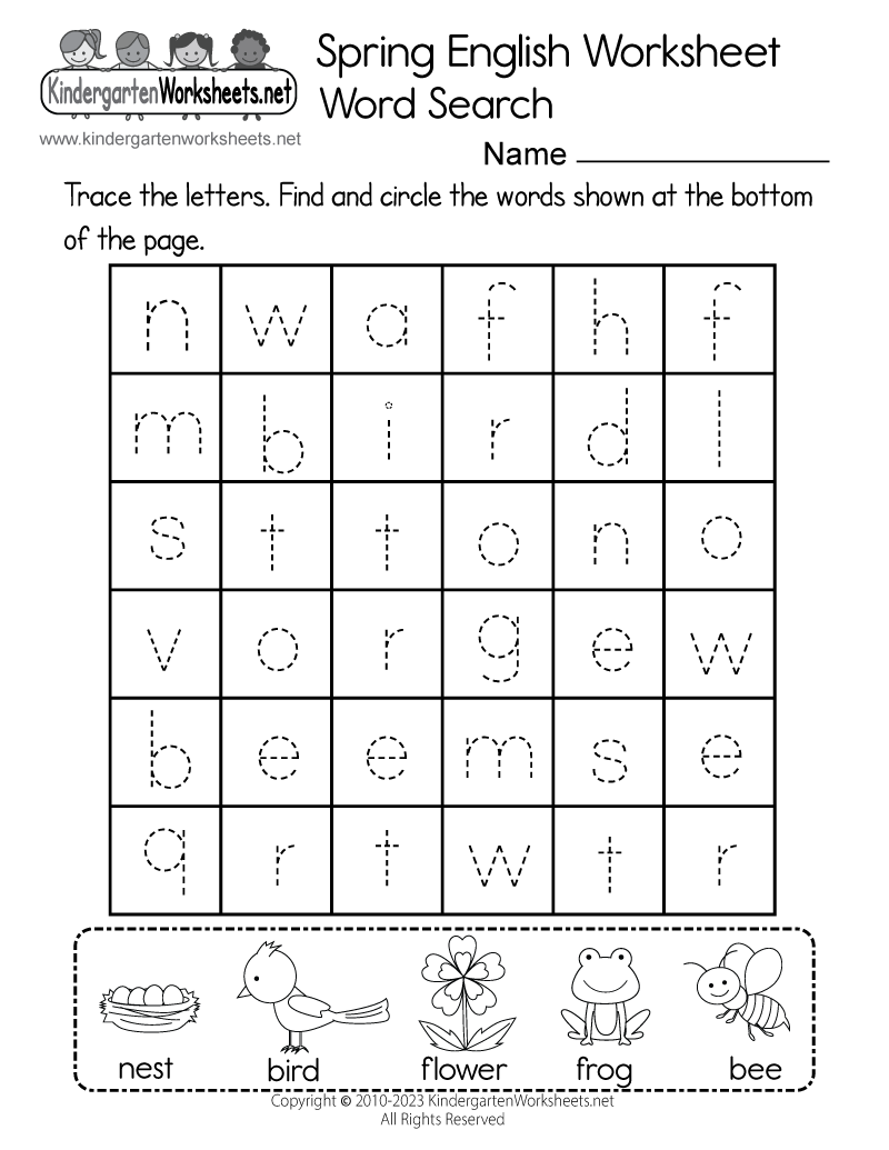 Free Printable Esl Worksheets For Kindergarten