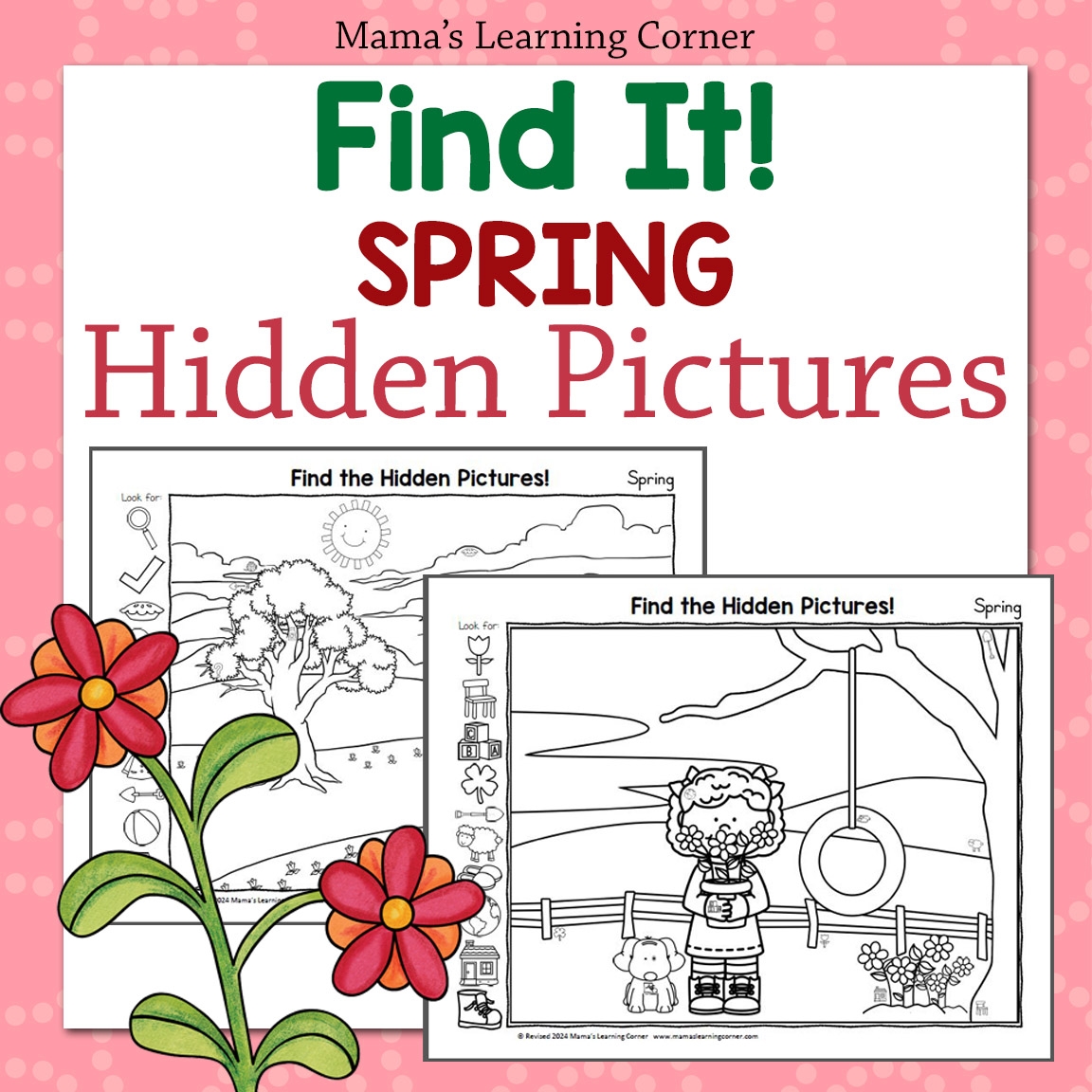 Spring Hidden Picture Worksheets