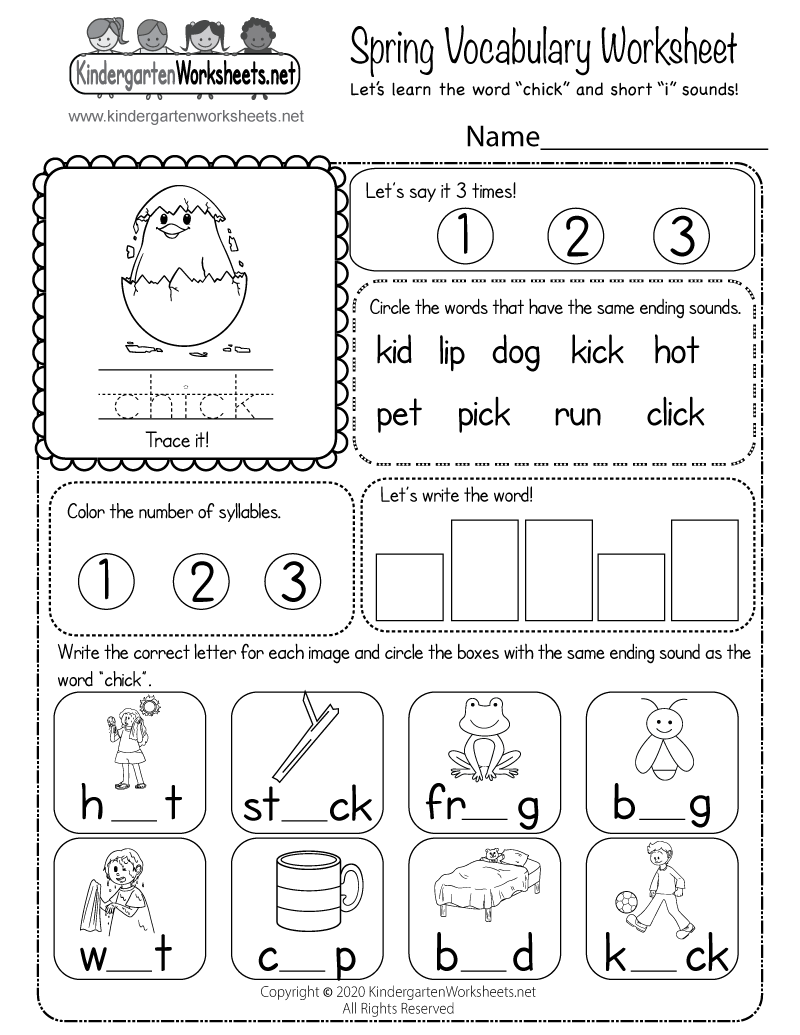Printable Free Ck Worksheets For Kindergarten