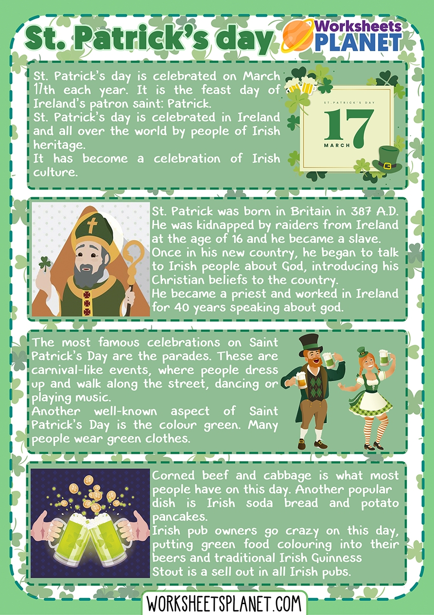 St Patricks Day Reading Comprehension Freebie By Brittney Marie 