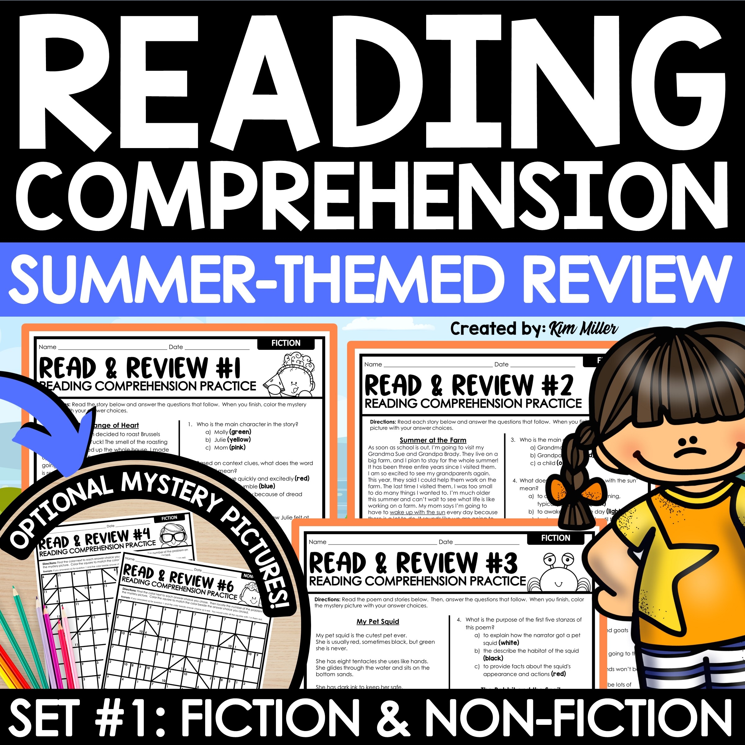 Summer End Of Year Activities Reading Comprehension Passages 3rd 4th Grade A Love Of Teaching Kim Miller
