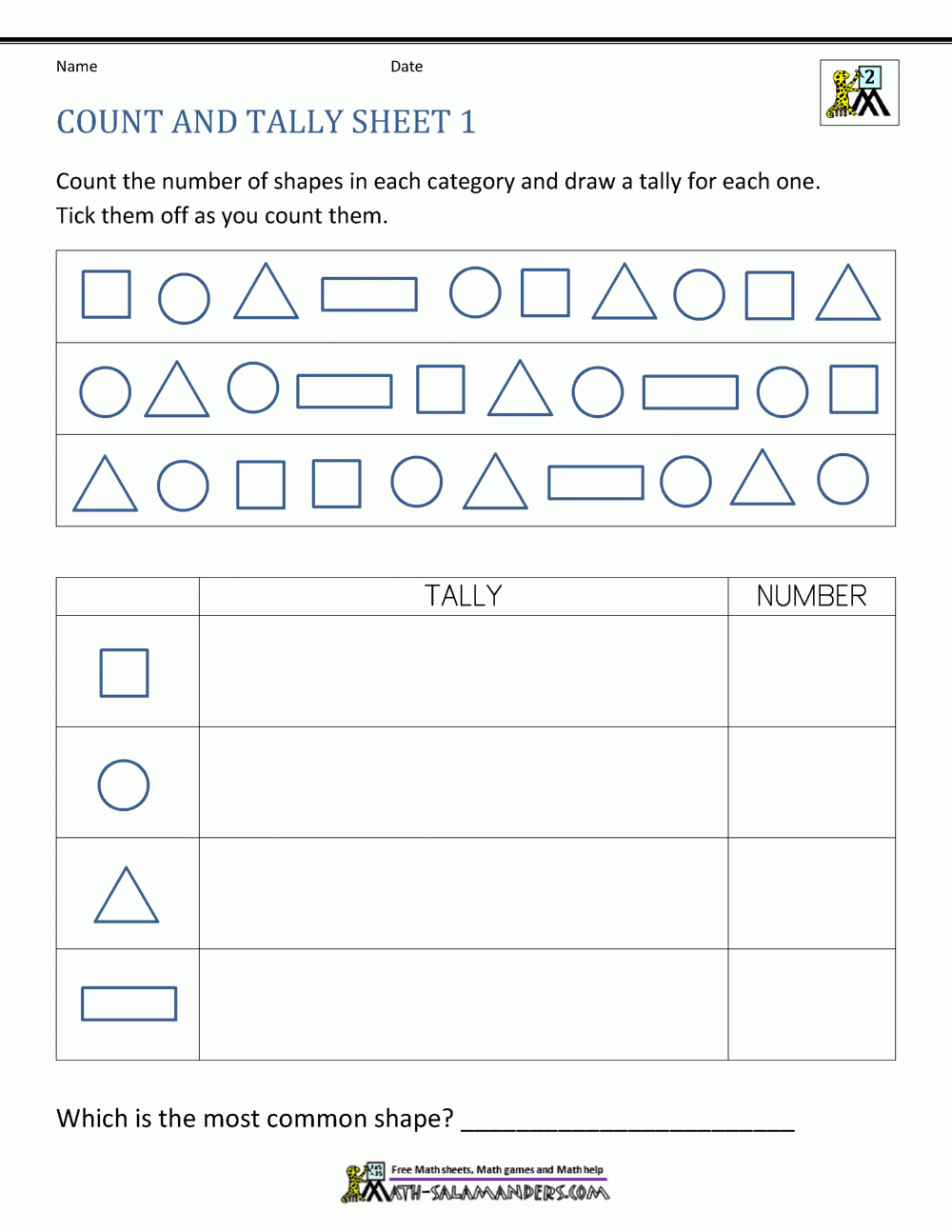 Tally Chart Worksheets