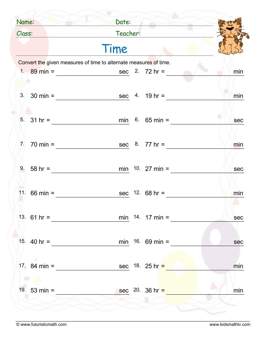 Free Printable Math Worksheets On Clocks