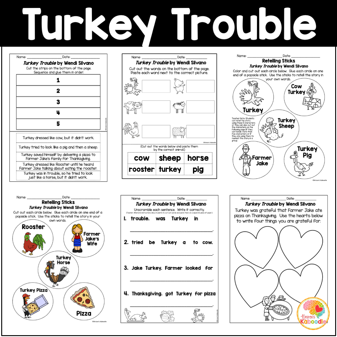 Free Printable Turkey Trouble Worksheet