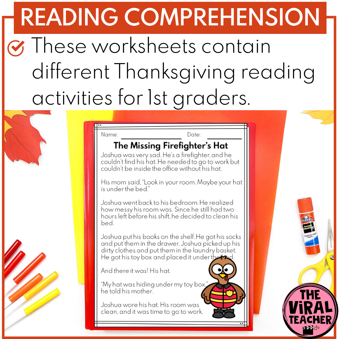 Thanksgiving Reading Passages And Comprehension Questions 1st Grade Activities Made By Teachers