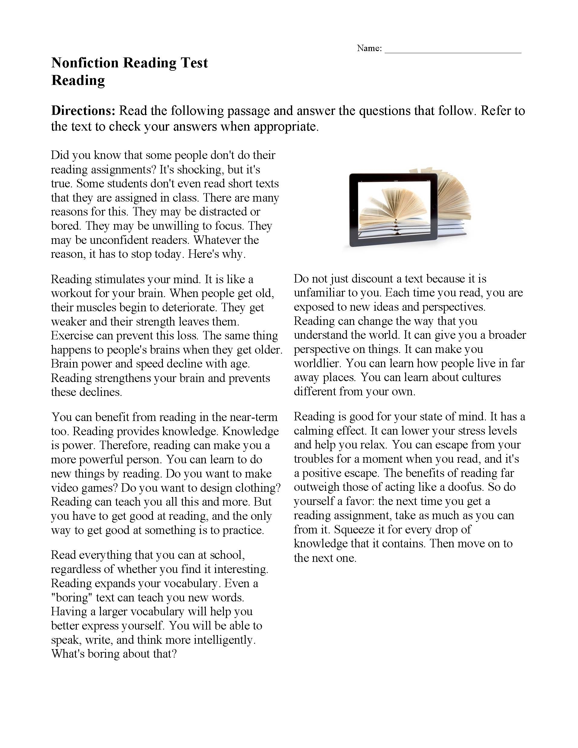 3rd Grade Reading Comprehension Worksheets Ereading