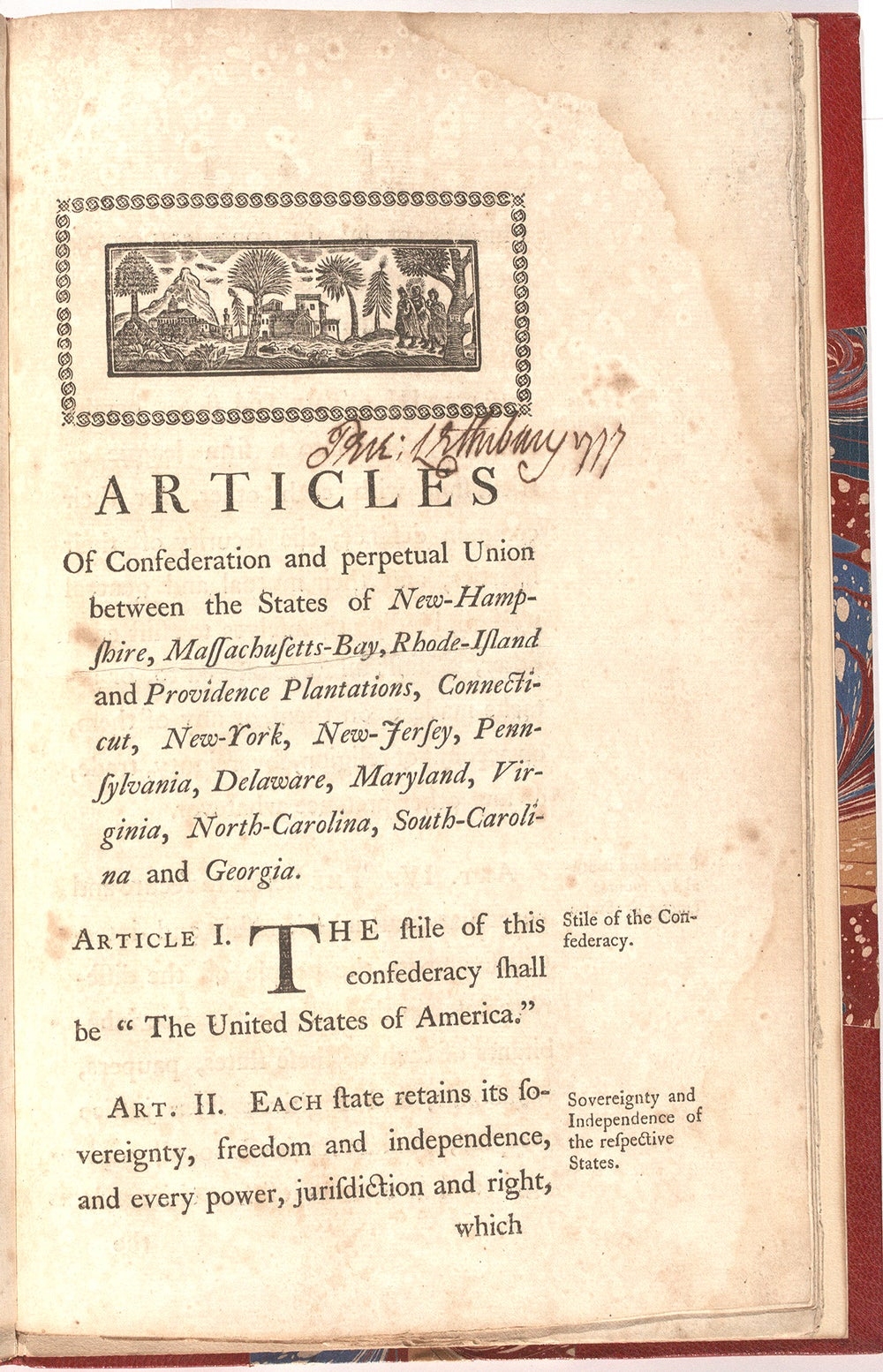 The Articles Of Confederation 1777 Gilder Lehrman Institute Of American History