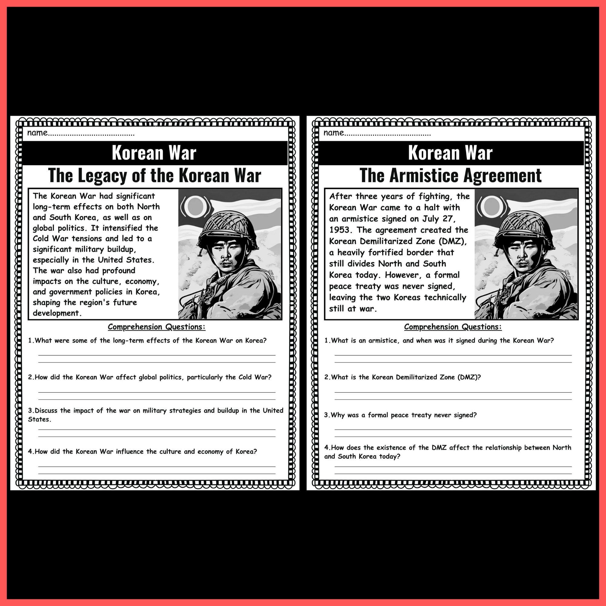 The Cold War Korean War Comprehension Passages U0026 Questions Made By Teachers
