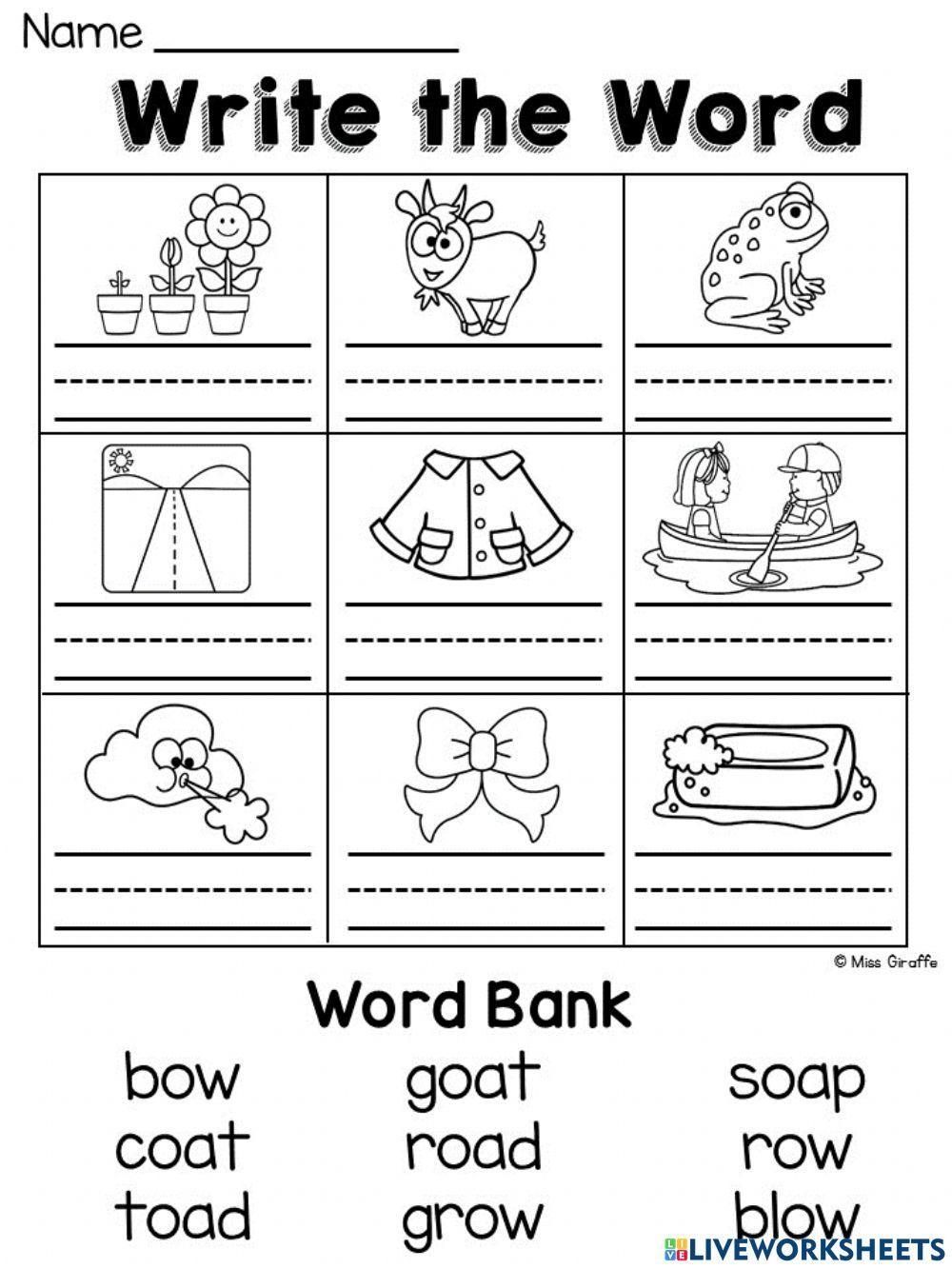 The Oa And Ow Sound Worksheet Live Worksheets Worksheets Library
