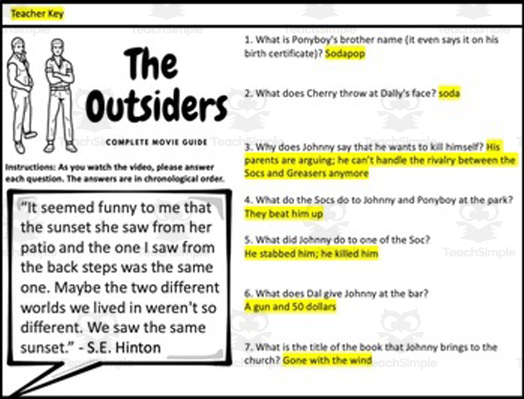 The Outsiders 1983 Complete Movie Guide By Teach Simple