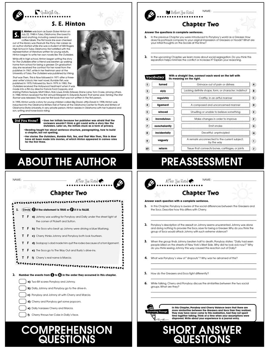 The Outsiders DIGITAL Worksheets Worksheets Library