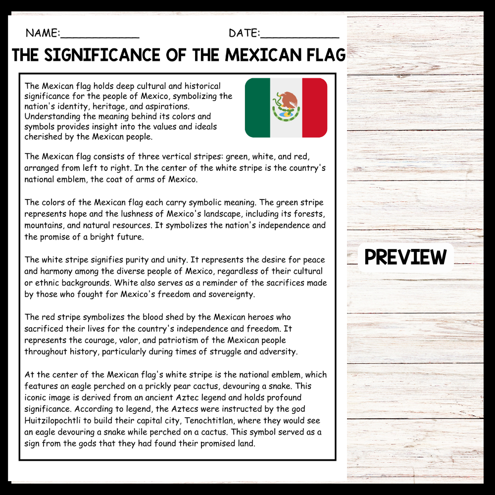 Flag Day Reading Comprehension Worksheets Pdf
