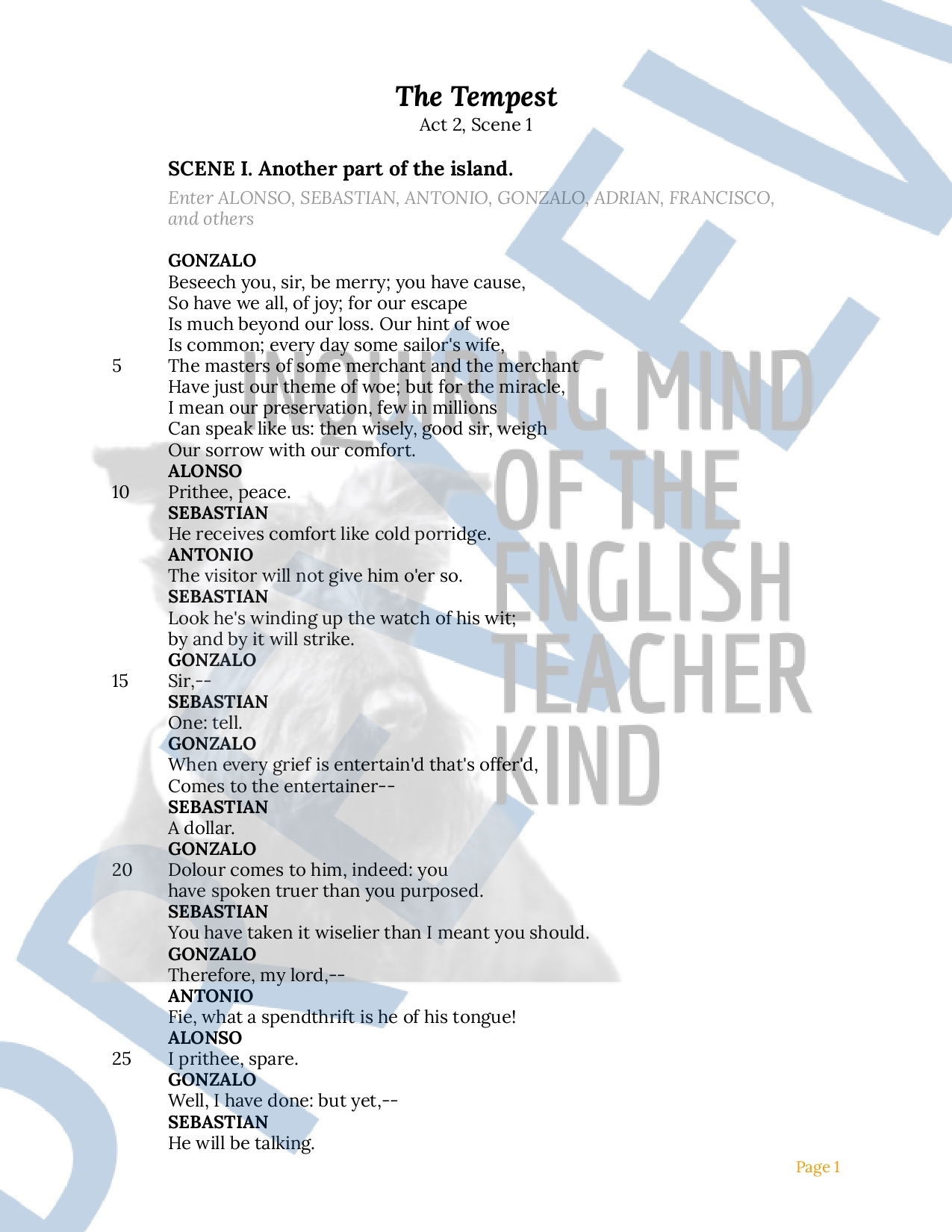 Ganzalo Reading Comprehension Worksheets