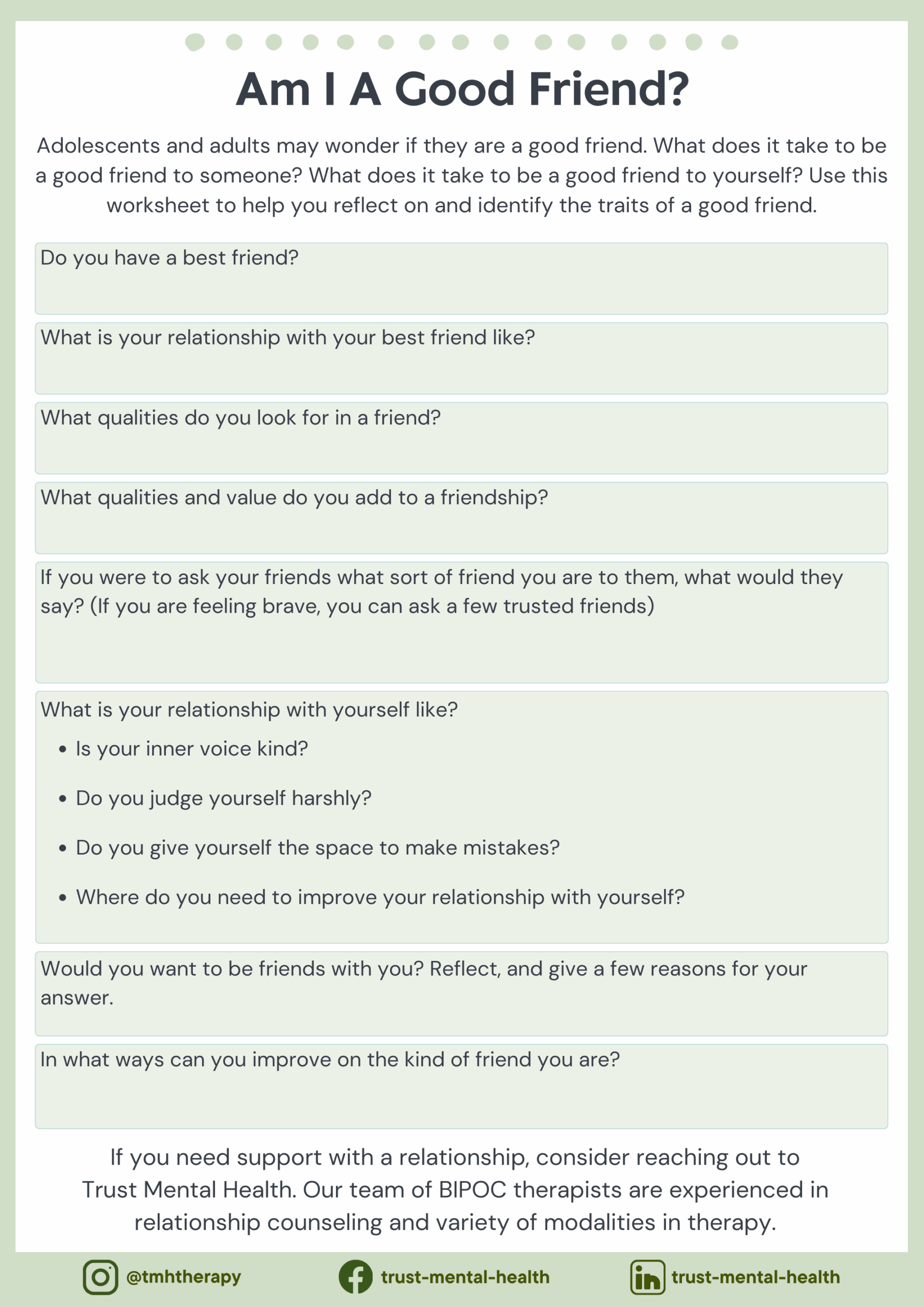 Therapy Worksheets CBT Worksheets Trust Mental Health
