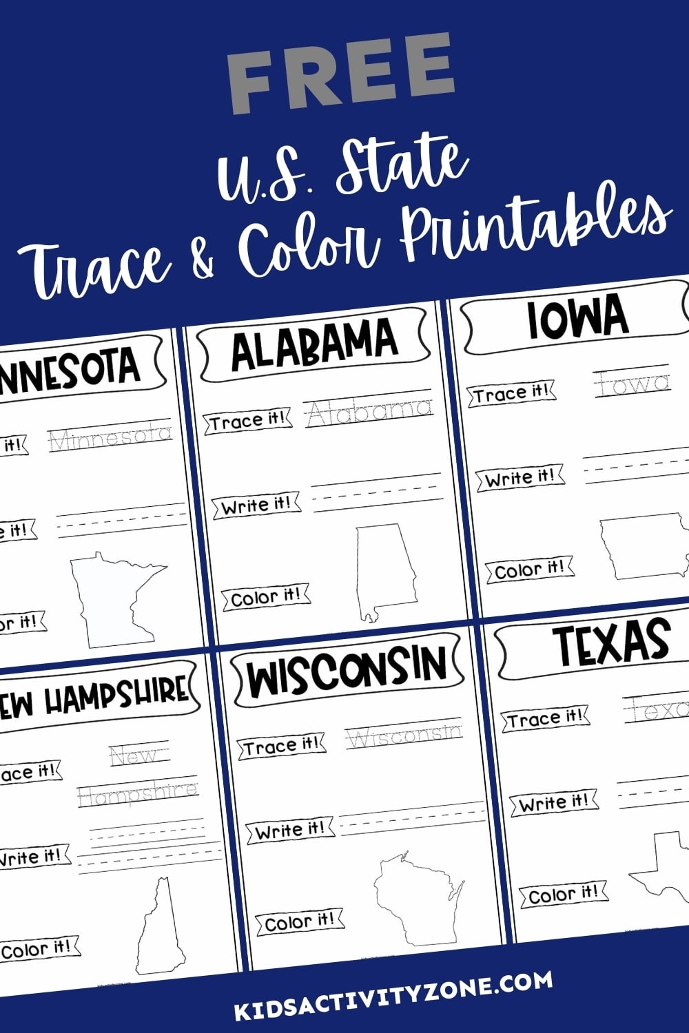 Free Printable 50 States Worksheets